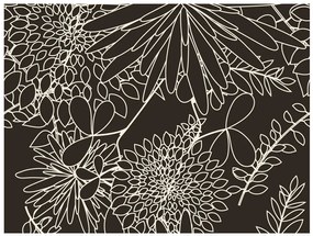Artgeist Fototapeta - Black and white floral background Veľkosť: 196x154, Verzia: Samolepiaca