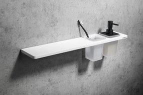 Sapho Sapho, ABELINE rohová polica Rockstone 250x250mm, biela matná, AE250-0101