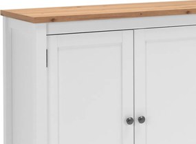 Široká úložná komoda Bergen, biela/dub artisan