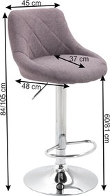 Barová stolička, sivohnedá TAUPE/chrómová, MARID