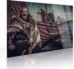 Sklenený obraz - Vikingský bojovník (70x50 cm)