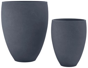 Sada 2 ks kvetináčov 2 round - antracitová