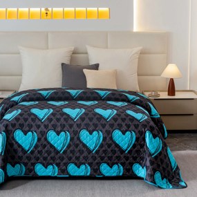 Prehoz na posteľ KASUGA, tyrkysový Rozmer: 170 x 210 cm