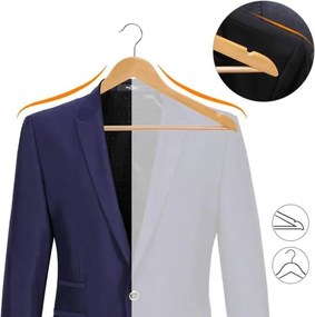 Drevené vešiaky, sada 50 kusov z javorového dreva, prírodná farba