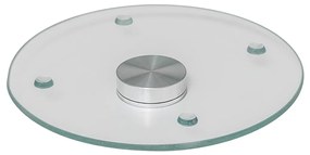 Sklenený otočný servírovací podnos White Marble, (fi) 32 cm