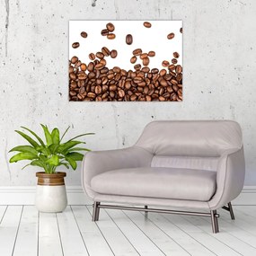 Sklenený obraz - Kávové zrná (70x50 cm)