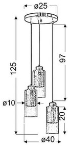 Luster na lanku LIBANO 3xE27/60W/230V