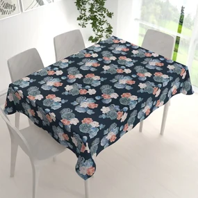Biante Teflónový obdĺžnikový obrus TF-060 Modré a červené ruže na tmavo modrom 50x100 cm