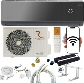 Nástenná klimatizácia Rotenso Elis 3,4 kW 40 m2 Čierna WiFi Pripravená Na Montáž