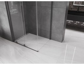 Mexen Velar, sprchový kút s posuvnými dverami 100(dvere) x 110(stena) cm, 8mm číre sklo, grafitová matná, 871-100-110-01-66