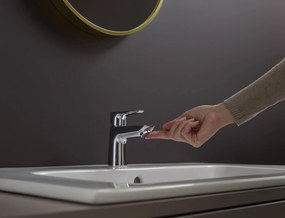 Hansgrohe Talis E, umývadlová batéria 80 s odtokovou súpravou Push-Open, s výpusťou Push-Open, chrómová, 71701000