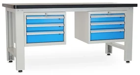 Dielenský stôl Solid MDF-33, 180 cm, 2 závesné boxy, čierna