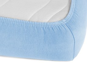 Jersey napínacie prestieradlo na extra vysoký matrac JR-014 Nebesky modré 140 x 200 - výška 40 cm
