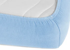 Jersey napínacie prestieradlo na vysoký matrac JR-014 Nebesky modré 140 x 200 - výška 30 cm