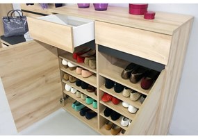 Skrinka na topánky v dekore buka so zásuvkami Lissabon - Germania