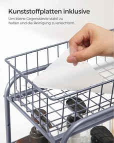 Kuchynský organizér, s 2 kovovými košíkmi, strieborná farba