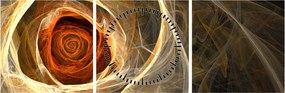 Obraz - Abstraktné ruže v ohnivých farbách (s hodinami) (90x30 cm)