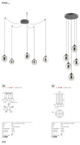 Redo 01-3488 -LED Stmievateľný luster na lanku KHADI 5xLED/5,2W/230V čierna/dymová