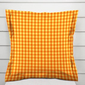 Biante Bavlnená obliečka na vankúš s lemom Olivia OL-006 Oranžovo-žltá kocka malá 45 x 45 cm