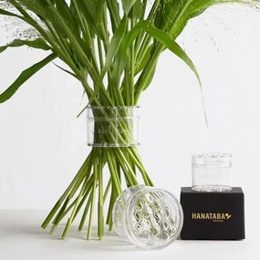 Ferm Living Exkluzívny set: váza Fountain Off White + aranžovací krúžok Hanataba