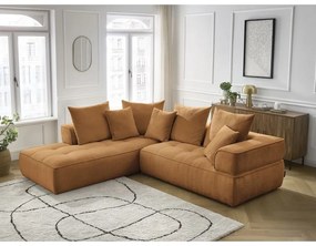 Ženilková rohová pohovka v horčicovej farbe (ľavý roh/do L) Whesley – Bobochic Paris