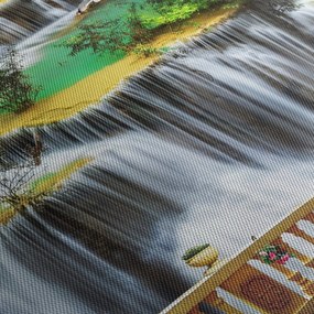 Obraz - Výhľad na kúzelné vodopády (120x50 cm)