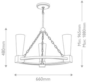 Elstead KRISTY3-DG-OPAL - Stropný luster KRISTY na tyči 3xE27/40W/230V medený