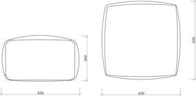 Modrý vlnený taburet Keno – noo.ma