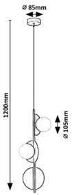 Rabalux 72224 - Luster na lanku JULES 3xG9/5W/230V