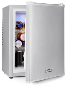 Klarstein Happy Hour 33, minibar, 33 l, 5-15°C, energet. trieda G, tichý, 25 dB, LED svetlo, strieborný