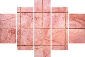 Obraz - Ružové, mramorované dlaždice (150x105 cm)