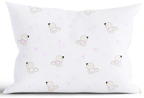 Bavlnená obliečka na vankúš Renforcé 50 × 70 cm - Vtáčiky ružové