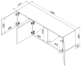 Cama TV stolík Alma 150 - béžová