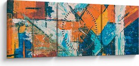 Obraz - Abstrakcia (s hodinami) (90x30 cm)