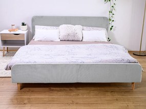 Sivá menčestrová posteľ AMELIA FJORD 140 x 200 cm