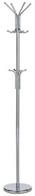 Věšák stojanový, výška 182 cm, kovová konstrukce, lesklý chrom, nosnost 10 kg
