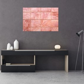Obraz - Ružové, mramorované dlaždice (90x60 cm)