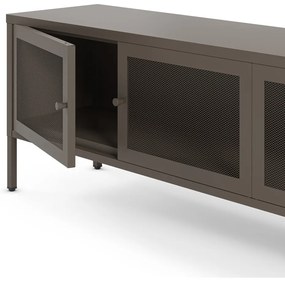 Sivý kovový TV stolík 160x50x35 cm Fayna – Marckeric