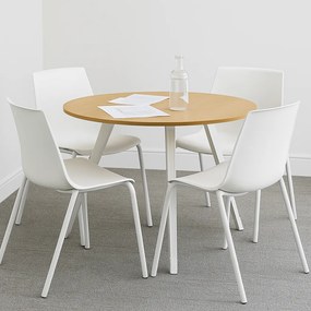 Konferenčný stôl PRIMO ZEN, priemer 120 cm, biela podnož, buk