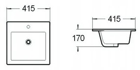Mexen STELLA UMÝVADLO, 42x42 CM, BIELA, 25454100