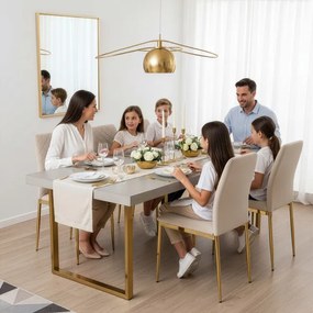 Jedálenská stolička MAVERIK zlatá / béžová