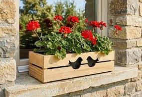 AMADEA Drevený obal s hrantíkom s vtáčikmi, 62x21,5x17cm, český výrobok