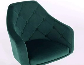 LuxuryForm DESIGN Barová stolička ANDORA VELUR na čiernom tanieri - zelená