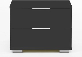 Nočný stolík Easy Plus, 2 zásuvky, grafit