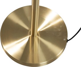 Stojacia lampa mosadz s oválnym zamatovým tienidlom s dizajnom listov 50 cm - Simplo