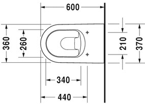 Duravit ME by Starck - stojace WC 37x60 cm, 2169090000