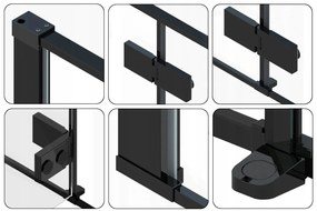 Rea Fargo Black, 1-krídlové sprchové dvere 110 x 195 cm, 6mm číre sklo, čierny profil, REA-K6325