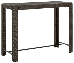 Záhradný barový stolík hnedý 140,5x60,5x110,5 cm polyratanový