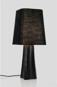 Čierna kovová stolová lampa s textilným tienidlom (výška 61 cm) Tripura – Bizzotto