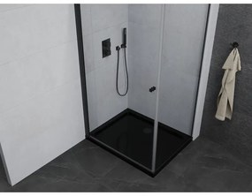 Mexen Pretoria, sprchovací kút 100 (dvere) x 110 (stena) cm, 6mm číre sklo, čierny profil + čierna sprchová vanička, 852-100-110-70-00-4070B
